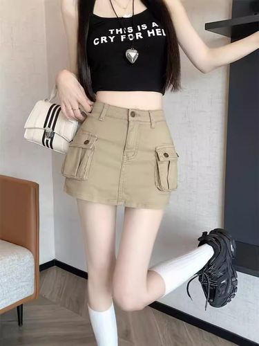 Ladies' Workwear A-line Skirt with High Waist Design, Stylish and Slimming, Hip-Hugging Mini Skirt