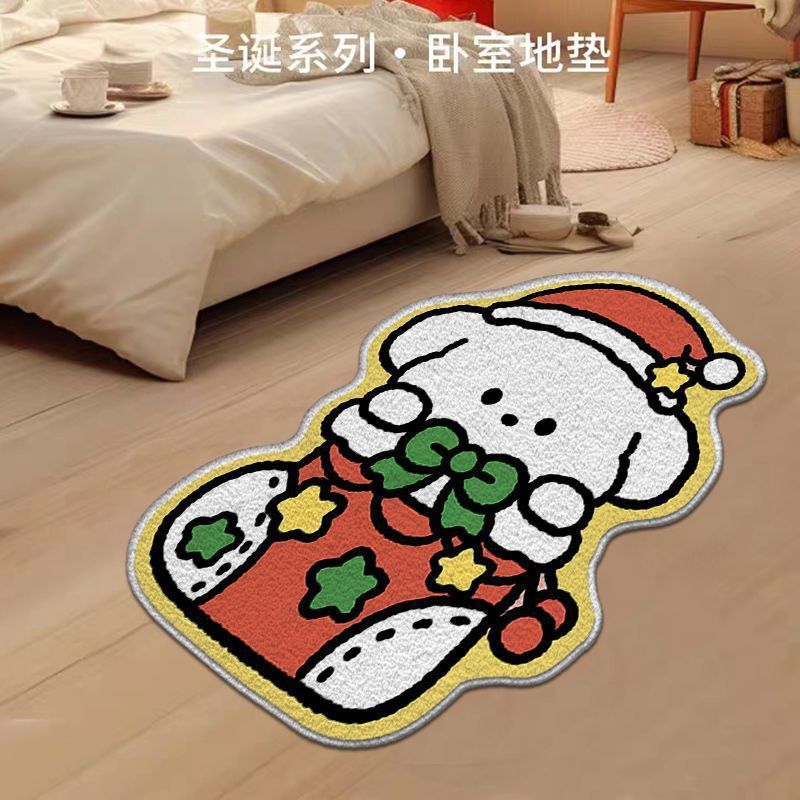 跨境热销圣诞节系列装饰加厚地垫卧室客厅床边毯耐脏防蹭现货批发|undefined