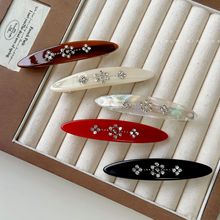 美式复古醋酸辣妹风水钻高级感气质发夹侧边刘海夹跨境弹簧夹