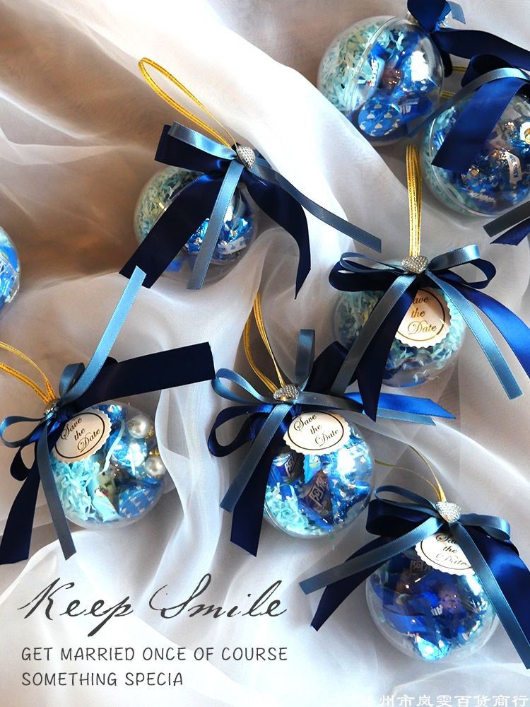 創意婚禮糖盒結婚喜糖盒子創意禮盒透明圓球歐式森系塑料喜糖盒