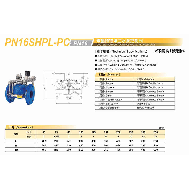 原装 KITZ北泽阀门日本进口   球墨铸铁法兰水泵控制阀PN16SHPL-P