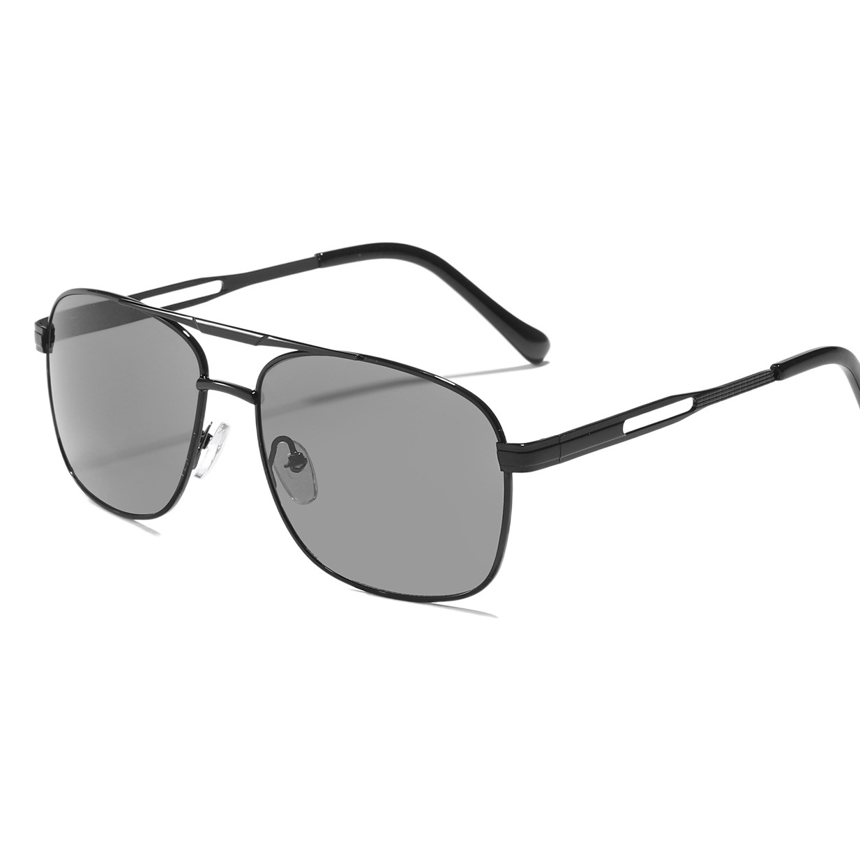 Cross-Border moda nuevas gafas de sol moda retro doble haz Gafas de metal ins personalidad caja cuadrada Internet celebridad gafas de sol