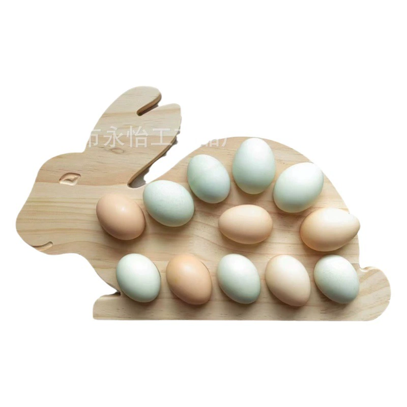 Деревянный поднос с лотком из яичного яйца с двойным разделением живой поднос кролика