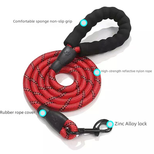 Explosion-proof reflective pet leash, dog leash, dog leash, large and medium-sized dog leash