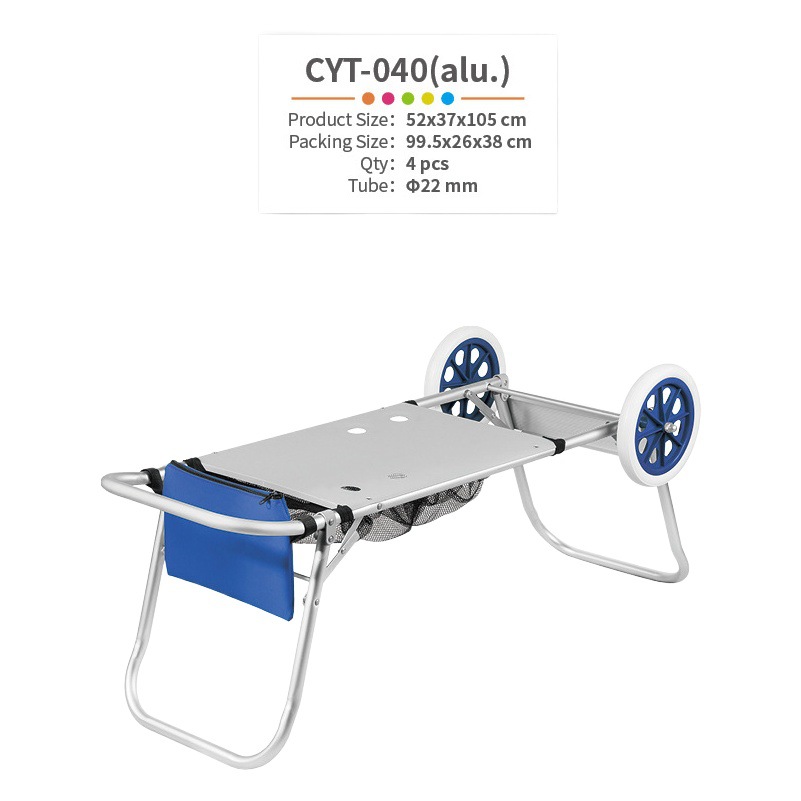 Outdoor beach chair portable folding trolley aluminum alloy shopping cart luggage cart small trailer trolley cart