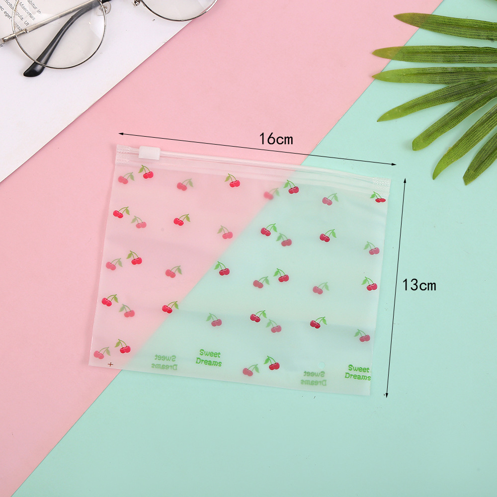 可爱樱桃磨砂自封袋 旅行便捷防尘防水密封袋 行李箱旅行箱整理袋