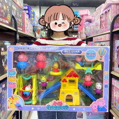 子供用子豚ままごとペッパピッグ滑り台遊園地親子おもちゃ男の子と女の子へのギフト早期教育パズル早期教育