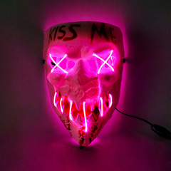Cross-border best-selling Kiss me glowing mask wholesale masquerade ball cold light LED mask Halloween scary props
