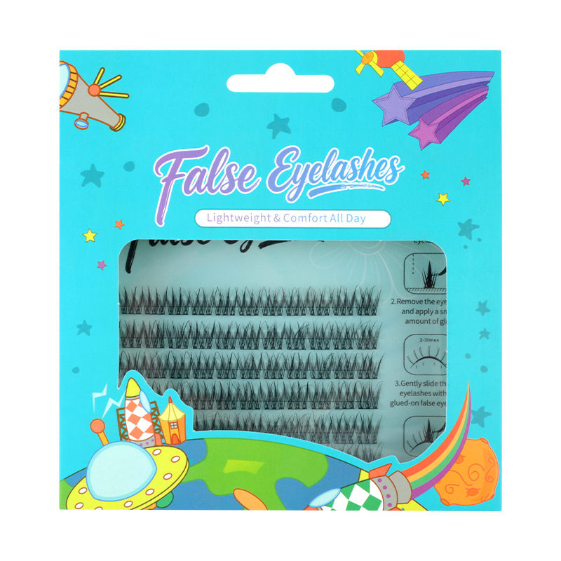 Diseño de pestañas falsas transfronterizas R & D venta caliente set de pestañas falsas cluster factory lashes mayorista personalizado