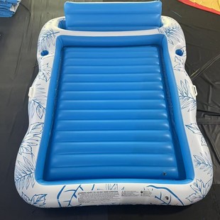 Cross-Border Hot-Selling Pvc Water Inflatable Floating Bed Backrest Leisure Floating Row Summer Party Lounge Chair Inflatable Double Mattress