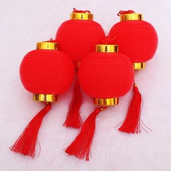 小燈籠掛飾喜慶大紅燈籠塑料婚慶福字陽台戶外防水盆景場景布置