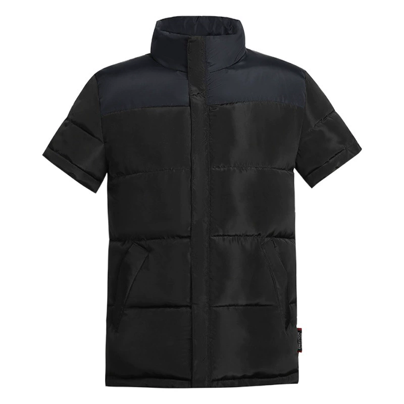 Мужской хлопковый жилет с рукавами, очень большой жилет с коротким рукавом для папы, плюс размер, толстый старик, половина рукава, пуховик, хлопковая куртка