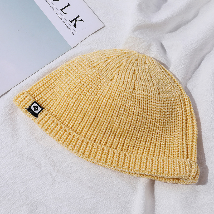 Knitted Beanie Hat For Men Warm Winter Hat Casual Style Solid Colour_voghion.com