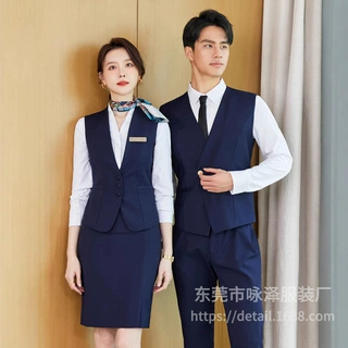 春装职业高端马甲套装气质新款酒店前台服务员工作服售楼工装制服