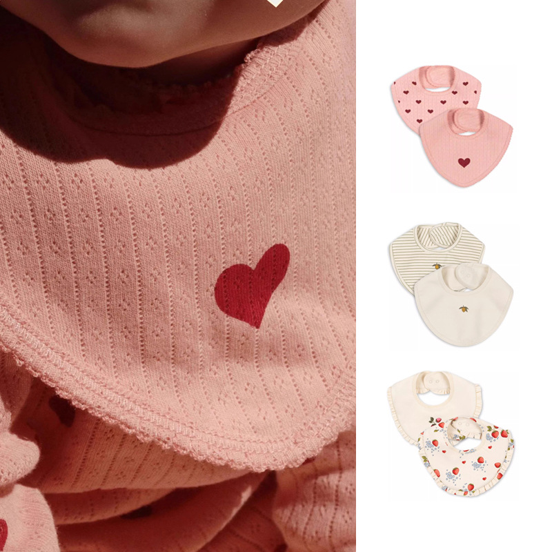 Baby Saliva Towel 2026 New Model Danish Ins Style Cute Baby Pure Cotton Absorbent Bib Infant Bib