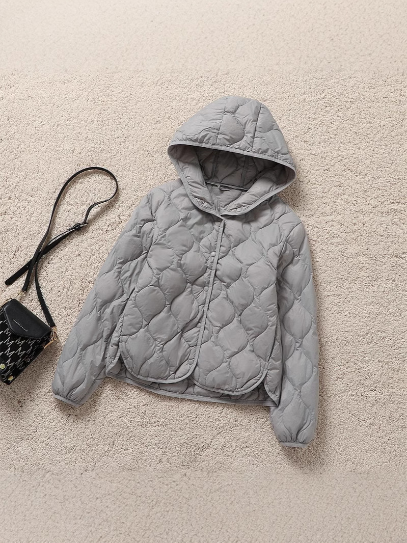 Nuevo ligero encapuchado otoño y invierno calabaza corta plumón chaqueta de mujer estilo coreano exterior calentamiento suelto chaqueta clásica universal