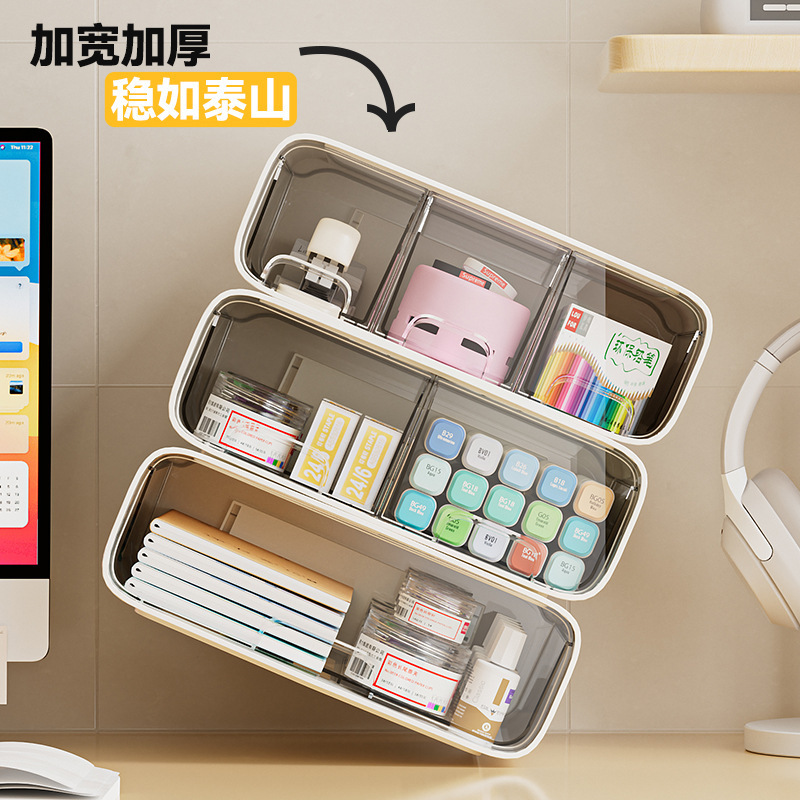 桌面收纳盒多功能多层抽屉式收纳柜化妆品学生文具杂物整理储物盒|undefined