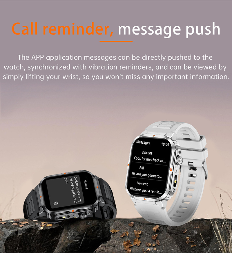 Montre connectée avec appels bluetooth écran hd et cardiofréquencemètre_voghion.com