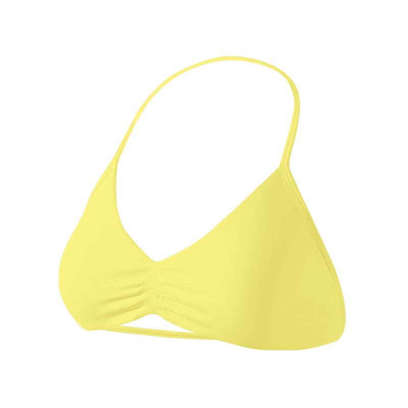 Sujetador deportivo Dyfne para mujer, cuello halter de nailon mate, hermoso diseño en la espalda, sujetador pequeño, a prueba de golpes de alta intensidad, efecto push-up, sujetador para yoga.