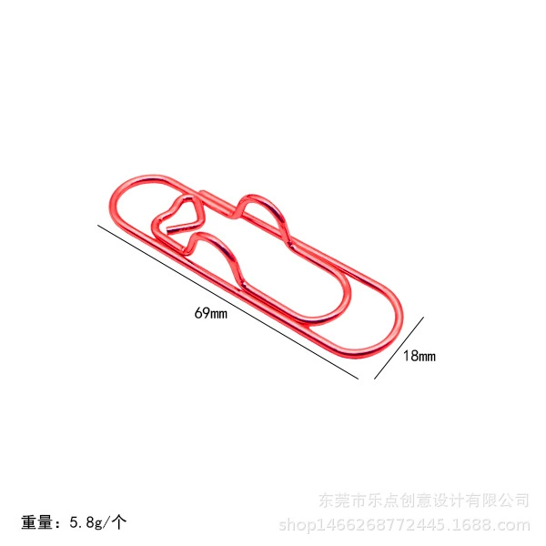 Цветная металлическая зажим-любовь в форме пера и зажим для бумаги, покрытие, несколько форм