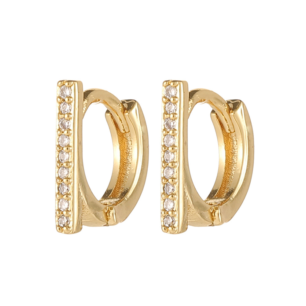 Fashion Water Droplets Copper Hoop Earrings Inlay Zircon Copper Earrings display picture 24