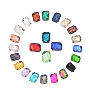 Rectangular Octagonal Colored Crystal Hand-Sewn Rhinestones for Clothing DIY Accessories Handmade Materials Glass Rhinestones Wholesale