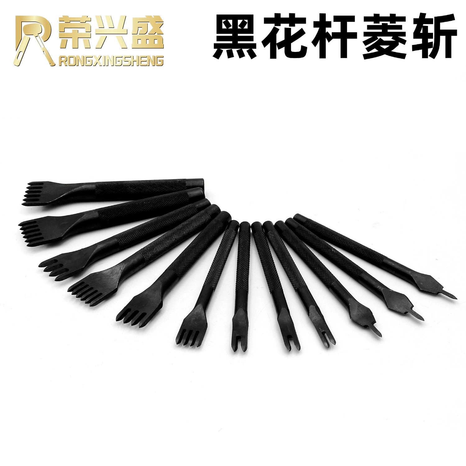 Нержавеющая сталь Алмазная отбивная черная земля Цветок Алмазная отбивная наклонная плоская ручка для изготовления кожи инструменты ручные кожаные инструменты