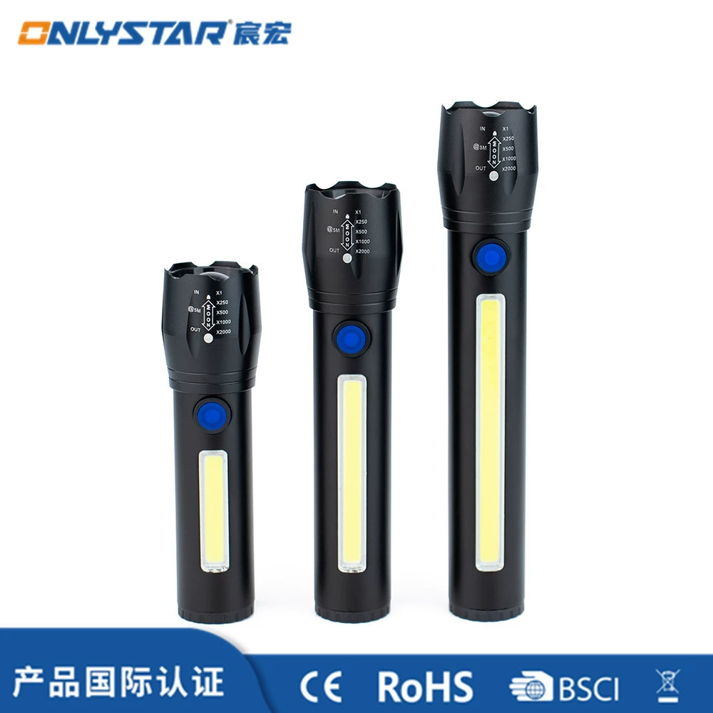 GS-9076 открытый 3 Вт алюминиевый сплав USB перезаряжаемый фонарик COB светодиодный сильный свет фонарик дальнего действия работа кемпинг