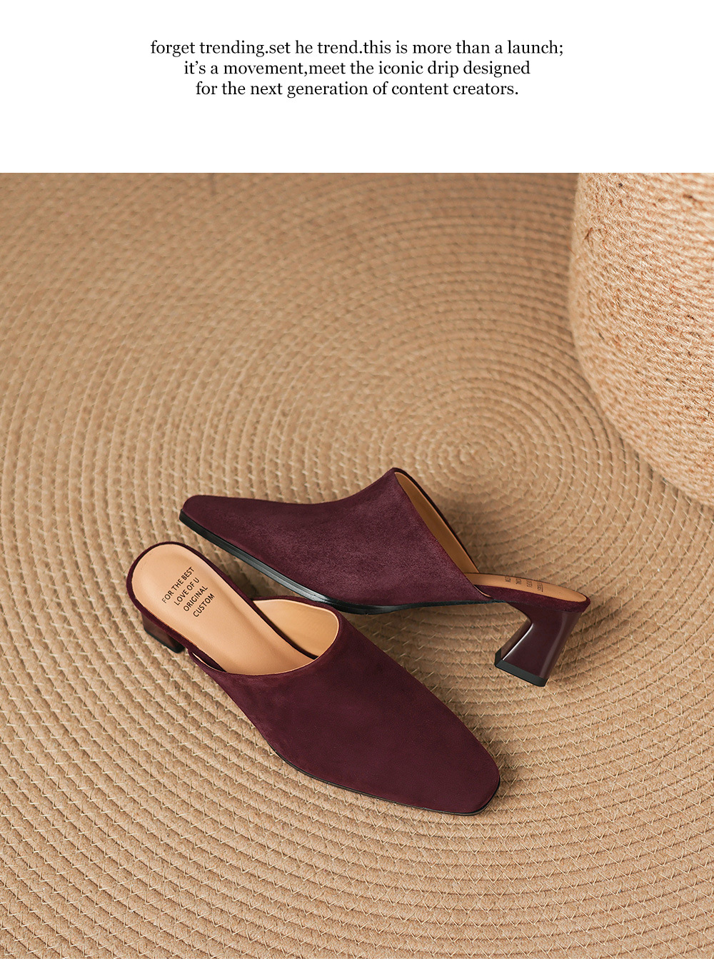 Sandal cao gót nữ mũi vuông da lộn, gót 7 cm, kiểu dáng nửa kéo — đen chi tiết 23