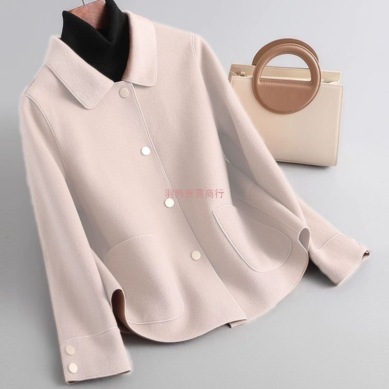 双面毛呢2025春季新款呢子大衣短款韩版高端韩版显瘦女装外套女潮