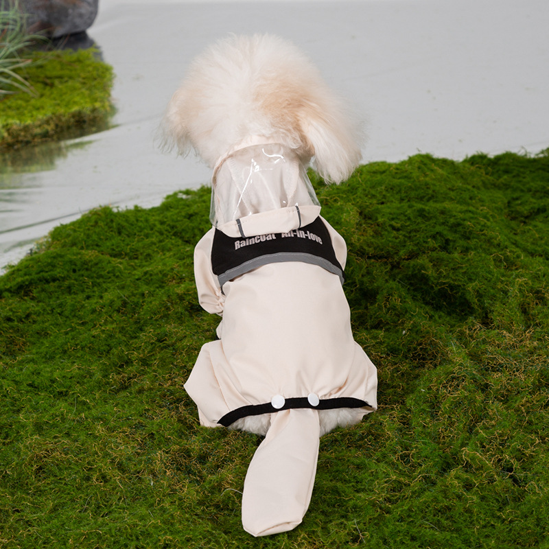 Perro lluvia impermeable de cuatro patas bolsa de dinosaurio tridimensional cola perro Teddy poncho mediano y grande perro golden retriever mascota impermeable