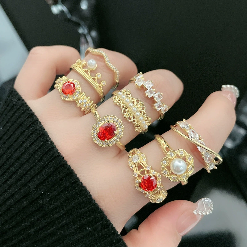 Ретро элегантное кольцо одного размера, модный аксессуар, кружевное платье, китайский стиль