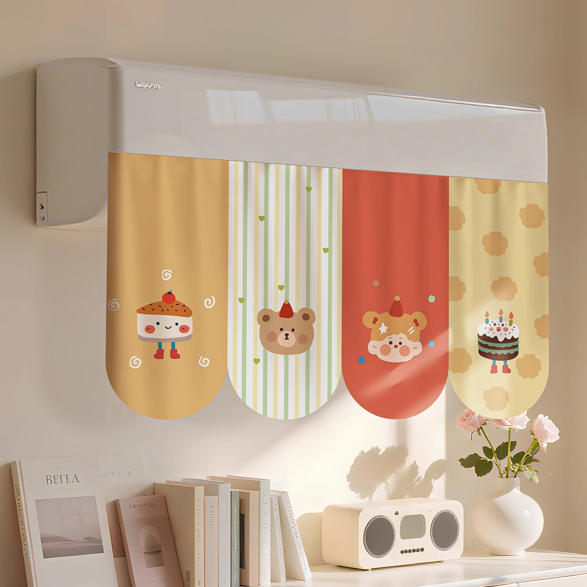 Cortina del parabrisas del aire acondicionado, anti-soplado directo, parabrisas para bebés de confinamiento, salida de aire universal colgante, artefacto de la cubierta de aire acondicionado