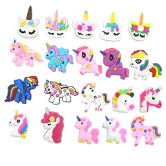 Cartoon Unicorn PVC Sticker Phone Case Accessory Creative Hair Clip Small Sticker Cartoon Hole Shoes Shoe Clip Sticker