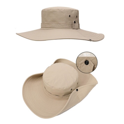Summer Outdoor Japanese-style wide-brim sun fishing hat for women, breathable camping hiking fishing hat for men, large head circumference versatile matching hat