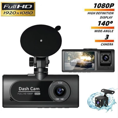 Cross-border new V20 three-record driving recorder 1080p night vision three-lens WIFI recorder reversing visual (Driving recorder)