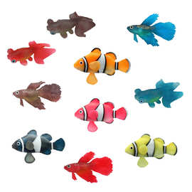 厂家批发仿真小丑鱼金鱼斗鱼彩色夜光观赏鱼假鱼鱼缸造景水族装饰