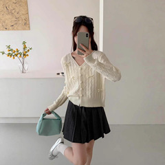蝴蝶结开衫秋冬季2025新款时尚温柔风外套女装软糯甜美针织毛衣