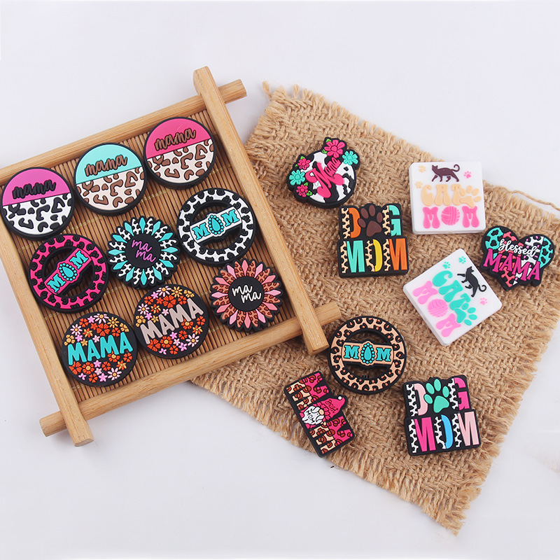 Productos creativos para bebés de bricolaje Dibujos animados Día de la madre MM joyería de silicona cadena de pezón molar dientes dientes accesorios de pulsera