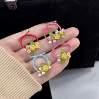 Кольцо из чистого золота 999 с розой, регулируемое тканое кольцо, элегантный подарок для подруги Xiaohongshu, популярный оптовая продажа