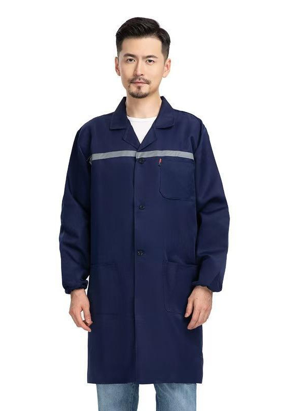 反光条加厚蓝大褂定制印字logo长袖工装劳保服耐磨仓库机修工作服|undefined