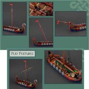 Moc: C6129 Long Boat Model 463 Particle Number Christmas Gift
