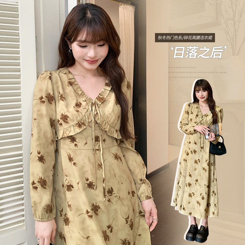  秋  XL-5XL 大きいサイズ ワンピース