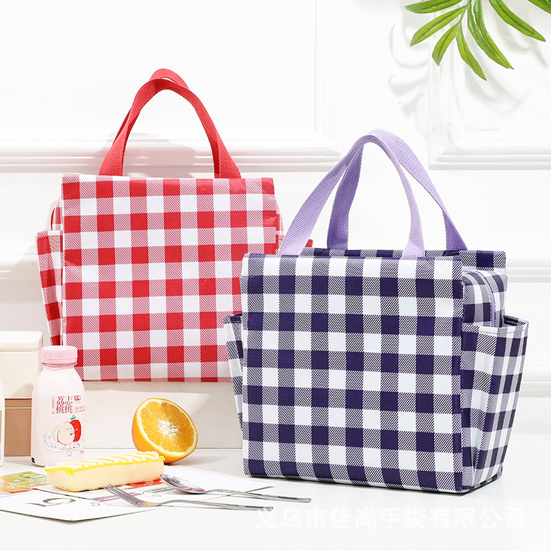 New Oxford Cloth Portable Lunch Bag with Flap Pocket Pantss on Both Sides for Work with Meals Insulated Bag Ice Bag Amazon Taiwan Hot Style