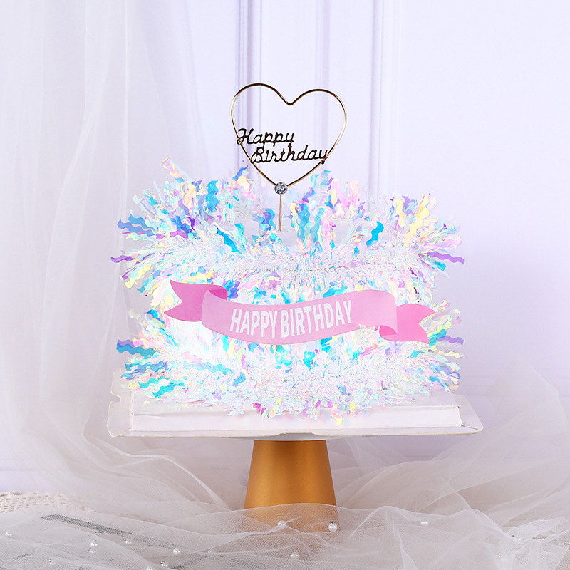 网红金丝拉花围边蛋糕装饰 生日蛋糕围边 圣诞蛋糕围边礼物盒配件