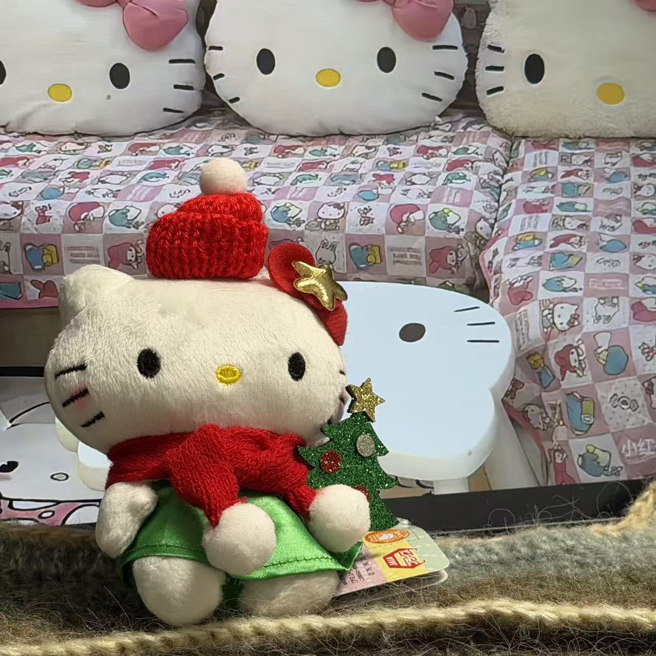 Amor hellokitty muñeca colgante llavero colgante bolsas de regalo bolsas de peluche lindo muñeca colgante lindo