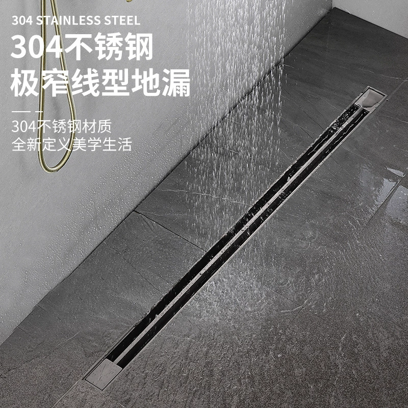 Liya длинный ультратонкий линейный слив для пола 304, невидимый встраиваемый слив для ванной комнаты и туалета, дезодорирующий слив для пола