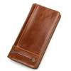 黑天使 Retro leather long wallet with zipper, anti-theft