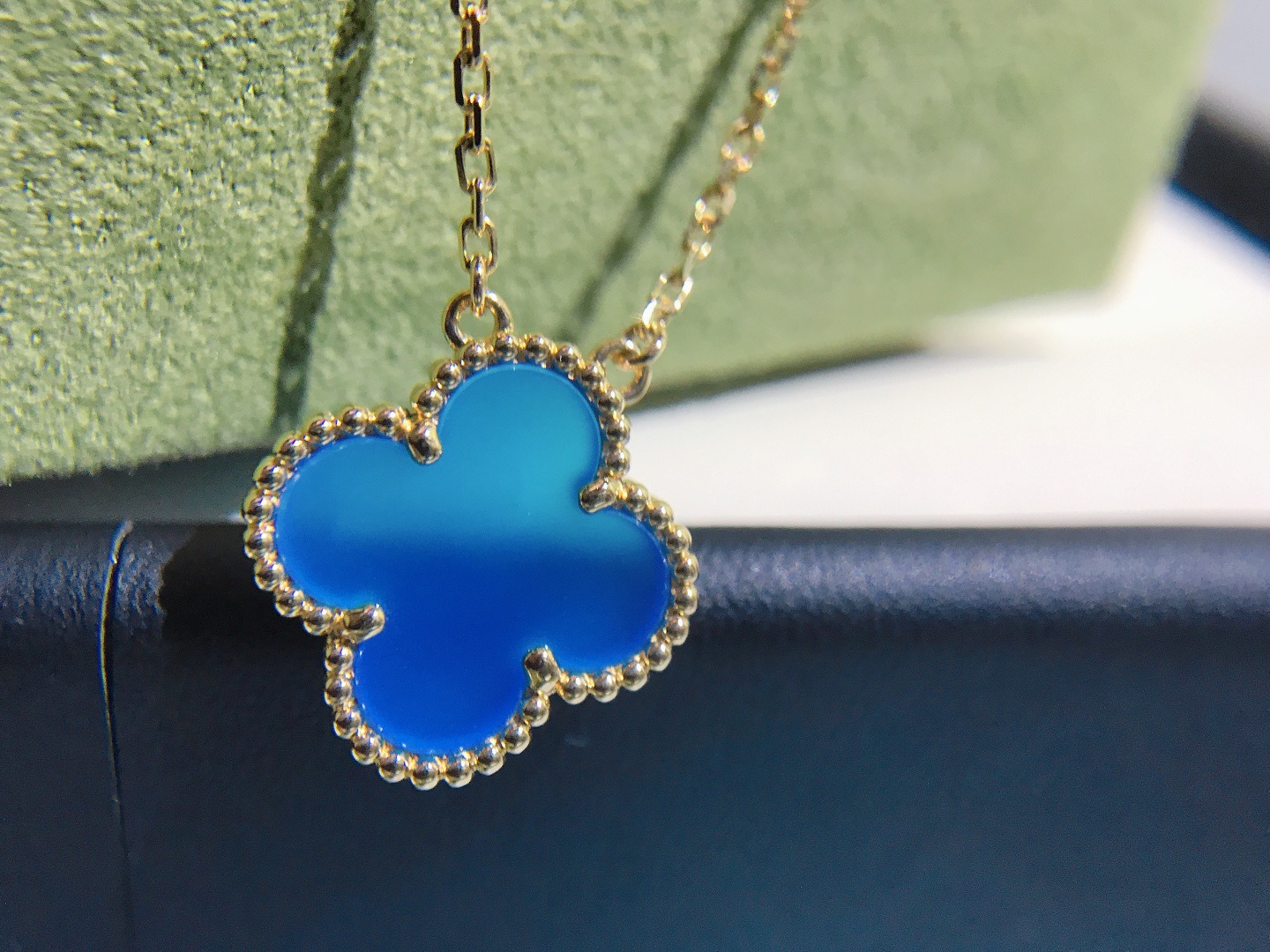 Fanjia Alta versión del trébol collar femenino s925 plata esterlina 18K de oro rosa de doble cara clásico colgante de luz de lujo de la joyería