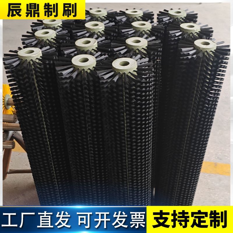 工业毛刷辊铝合金机械滚筒刷圆形除锈抛光除尘刷辊清洗机尼龙刷辊